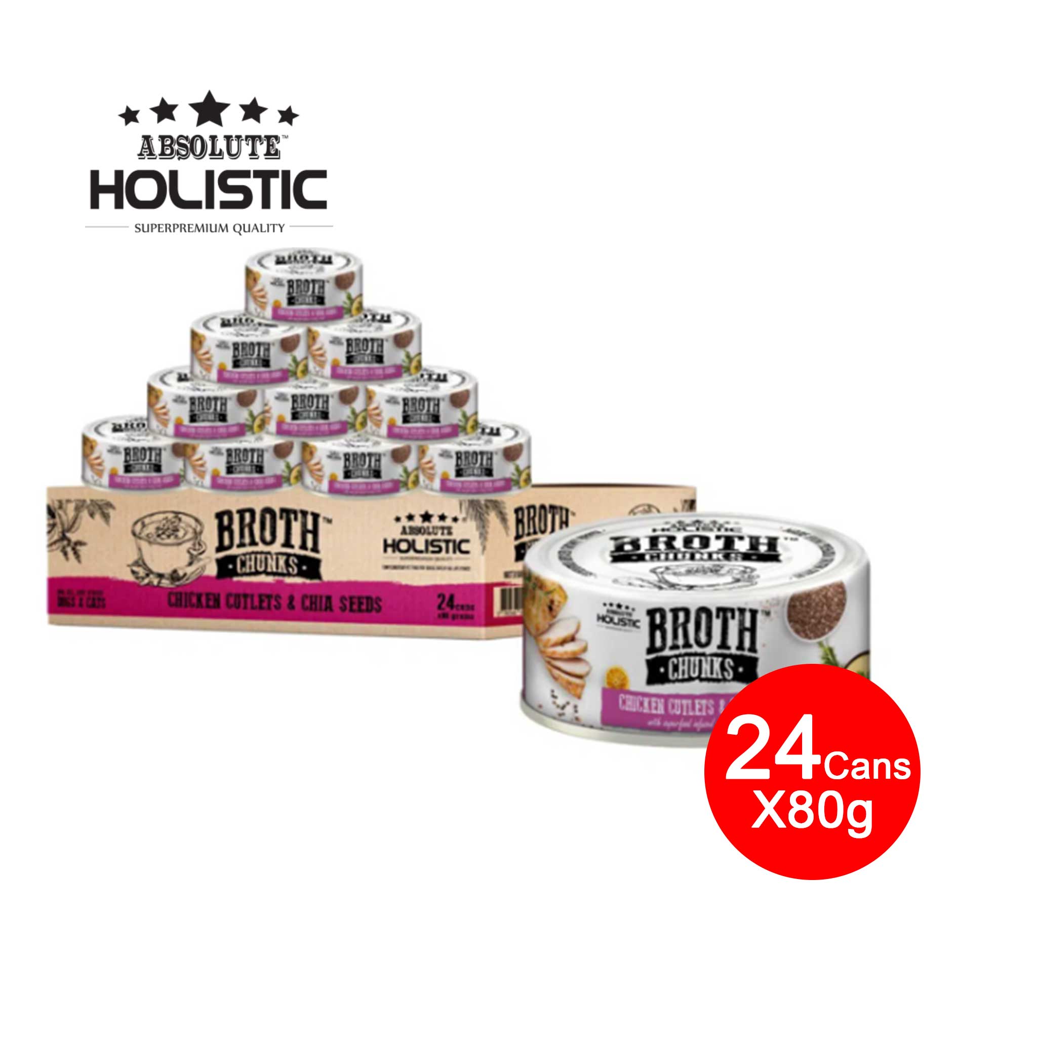 [CNT OF 24] Absolute Holistic Chicken Cutlets & Chia Seeds (80g)