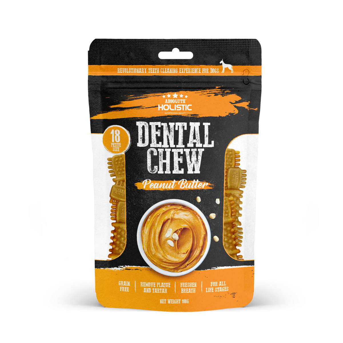Absolute Holistic Dental Chew Multipack Peanut Butter (160g)