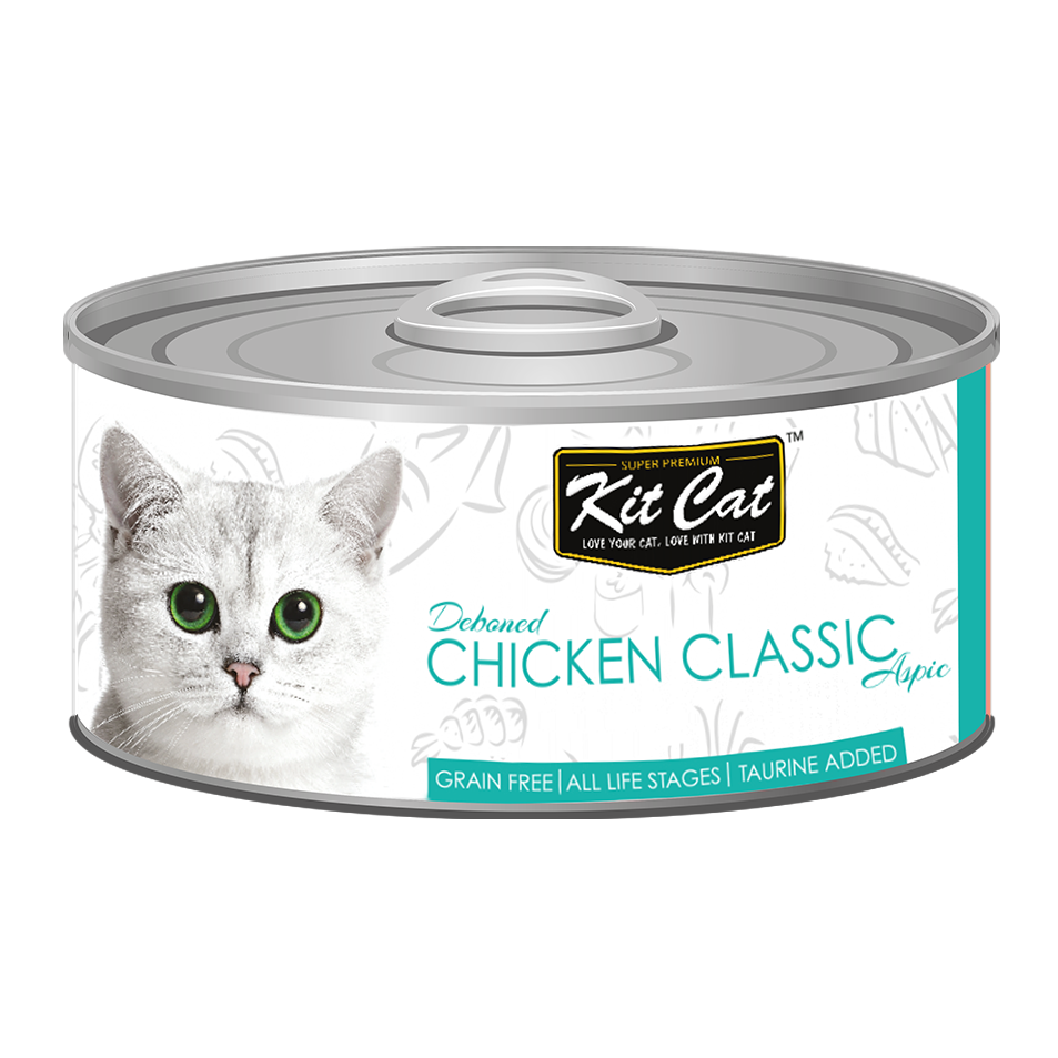 [CNT OF 24] Kit Cat Deboned Topper Canned Wet Food Chicken Classic (80g)