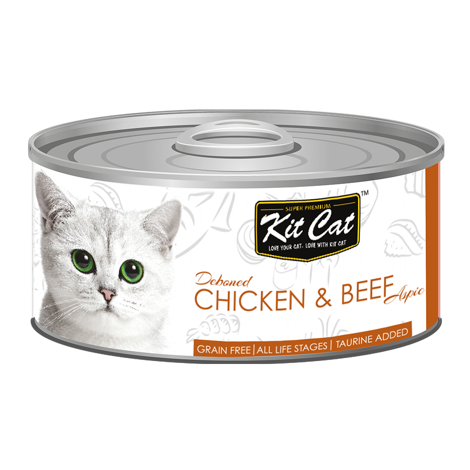 [CNT OF 24] Kit Cat Deboned Topper Canned Wet Food Chicken & Beef Toppers (80g)