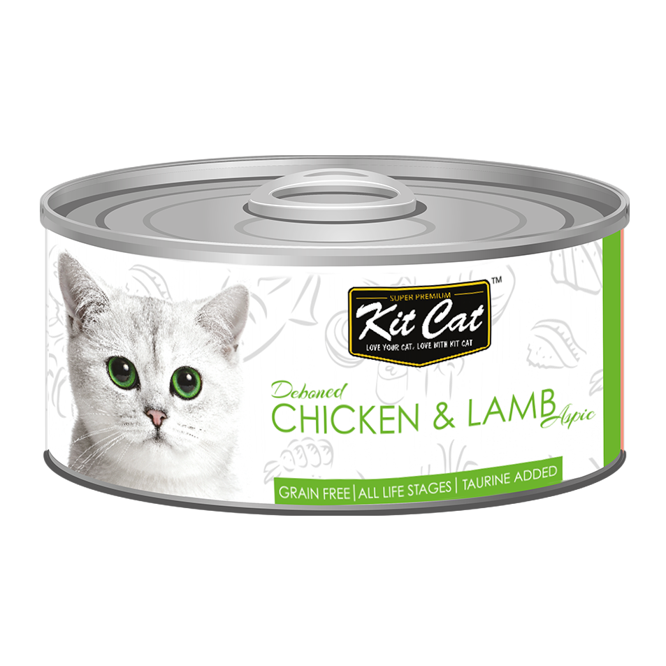 [CNT OF 24] Kit Cat Deboned Topper Canned Wet Food Chicken & Lamb Toppers (80g)