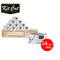 [CNT OF 24] Kit Cat Deboned Topper Canned Wet Food Tuna & Anchovy Toppers (80g)