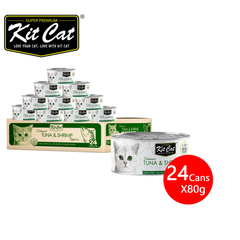 [CNT OF 24] Kit Cat Deboned Topper Canned Wet Food Tuna & Shrimp Toppers(80g)
