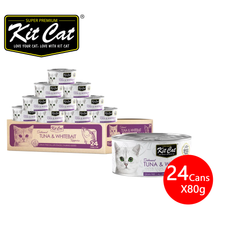 [CNT OF 24] Kit Cat Deboned Topper Canned Wet Food Tuna & Whitebait Toppers (80g)
