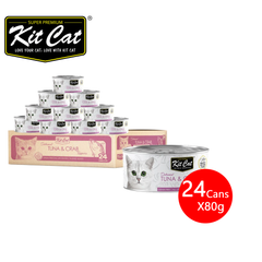 [CNT OF 24] Kit Cat Deboned Topper Canned Wet Food Tuna & Crab Toppers(80g)