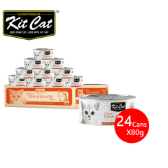 [CNT OF 24] Kit Cat Deboned Topper Canned Wet Food Tuna & Salmon Toppers (80g)