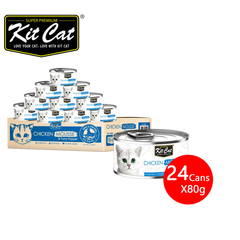 [CNT OF 24] Kit Cat Deboned Topper Canned Wet Food Chicken Mousse & Tuna Toppers(80g)