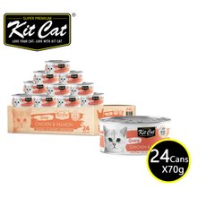 [CNT OF 24] Kit Cat Gravy Chicken & Salmon 70g