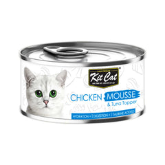 [CNT OF 24] Kit Cat Deboned Topper Canned Wet Food Chicken Mousse & Tuna Toppers(80g)