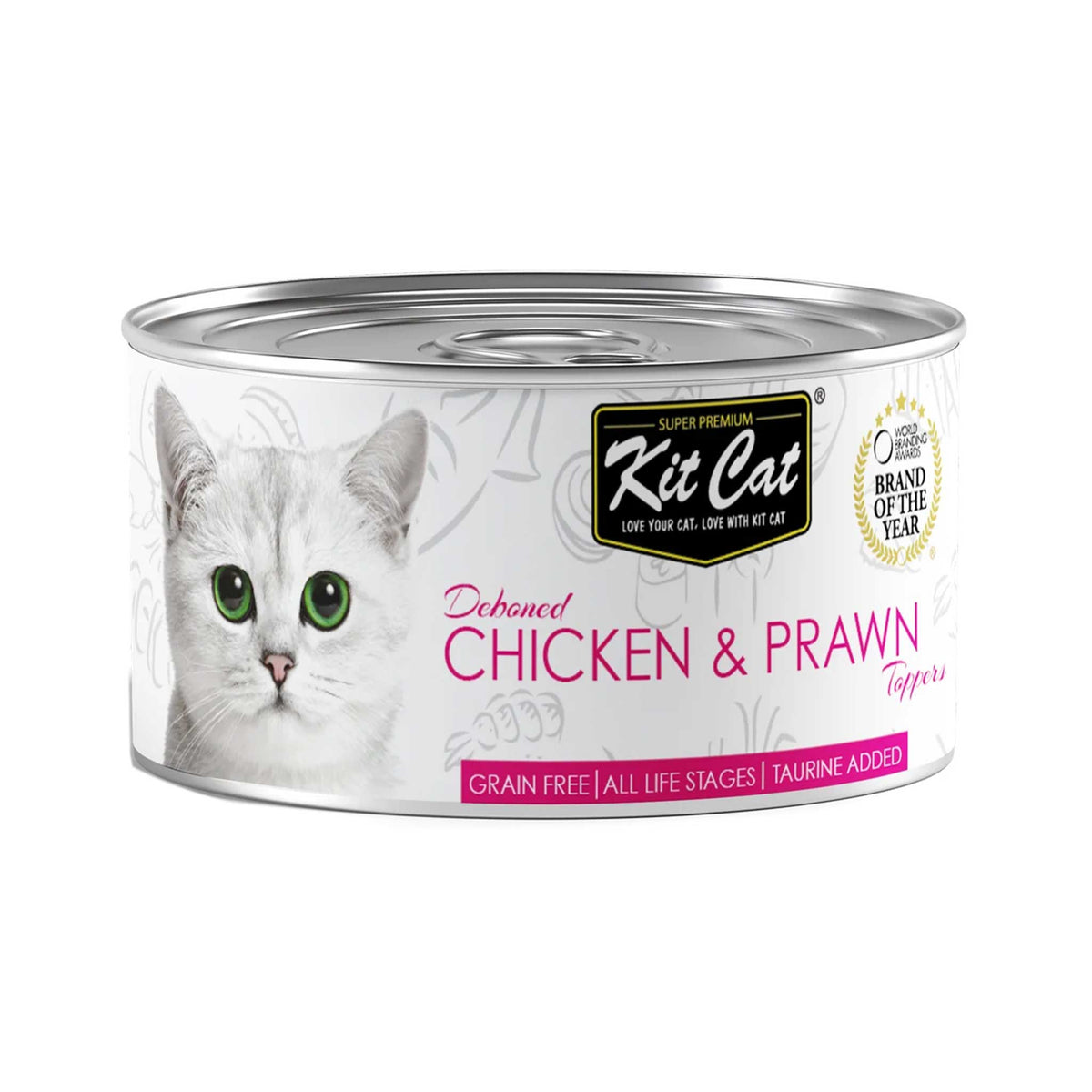 [CNT OF 24] Kit Cat Deboned Topper Canned Wet Food Chicken & Prawn Toppers (80g)