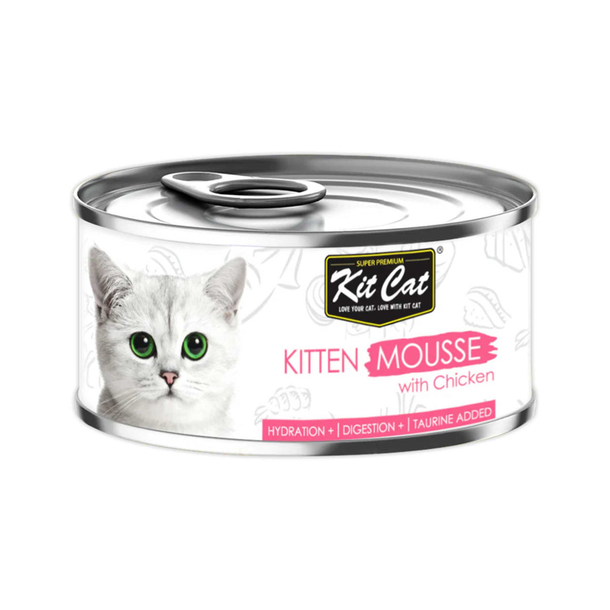 [CNT OF 24] Kit Cat Deboned Topper Canned Wet Food Kitten Mousse With Chicken Toppers(80g)