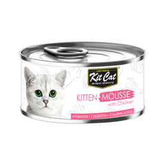 [CNT OF 24] Kit Cat Deboned Topper Canned Wet Food Kitten Mousse With Chicken Toppers(80g)