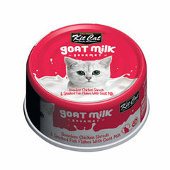 [CNT OF 24] Kit Cat Goat Milk Gourmet Chicken & Smoked Fish Flakes 70g