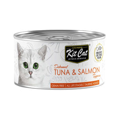 [CNT OF 24] Kit Cat Deboned Topper Canned Wet Food Tuna & Salmon Toppers (80g)