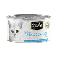 [CNT of 24] Kit Cat Deboned Topper Canned Wet Food Tuna & Scallop Toppers (80g)